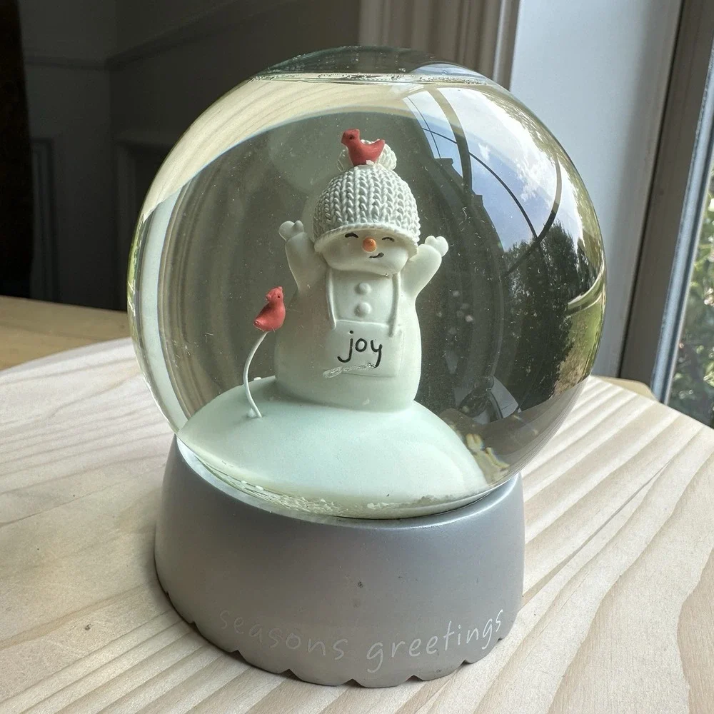 Department 56 Snowman Snow Globe 4.5 Inch Joy Seasons Greetings Enesco‎ 2009